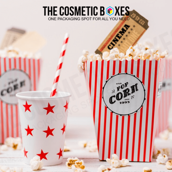 Custom pink popcorn boxes